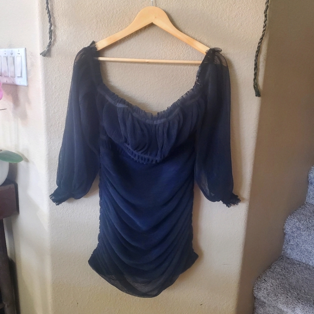 NWT Black off the shoulder mini dress.
